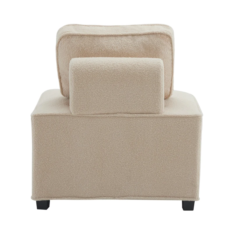 Divano Modulare per Soggiorno in Velluto Teddy, Design Moderno e Combinabile, Massimo Comfort e Seduta Ampia, Poltrone Sofa Divani, Beige