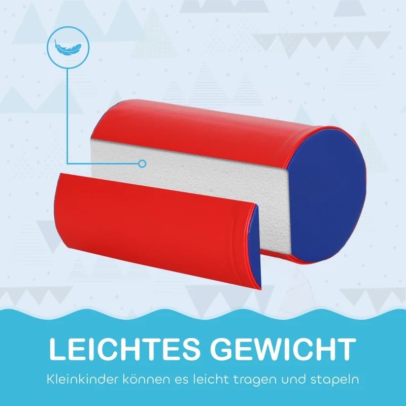 HOMCOM Miękkie klocki – zabawki do wspinaczki i raczkowania, skóra ekologiczna, pianka EPE, wielobarwne, różne kształty