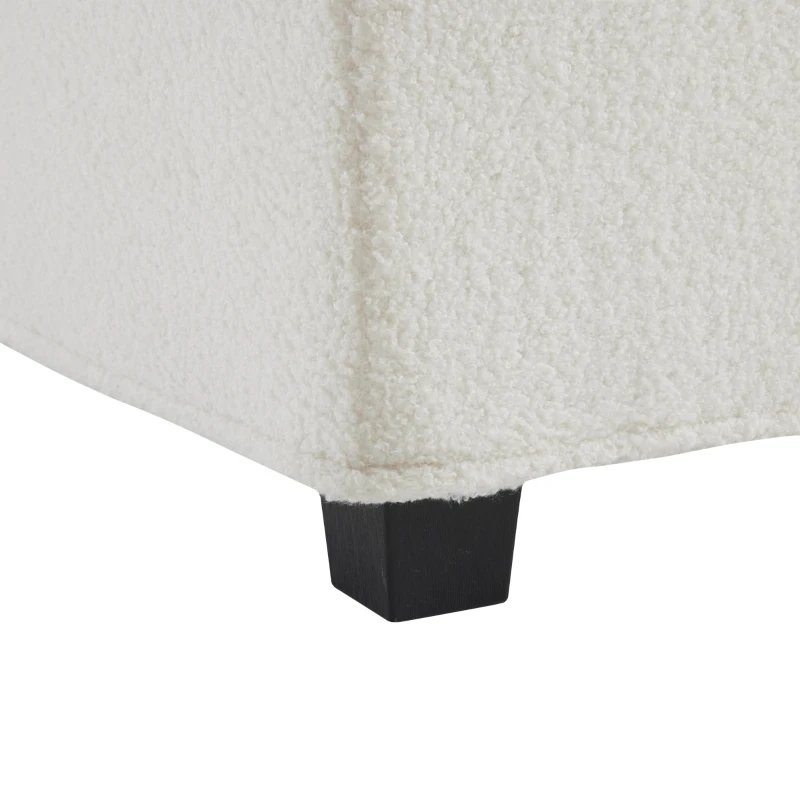 Divano Modulare e Confortevole per Soggiorno in Velluto Teddy, Combinabile, Capacità di Carico 150 kg per Posto, Poltrone e Divani, Bianco