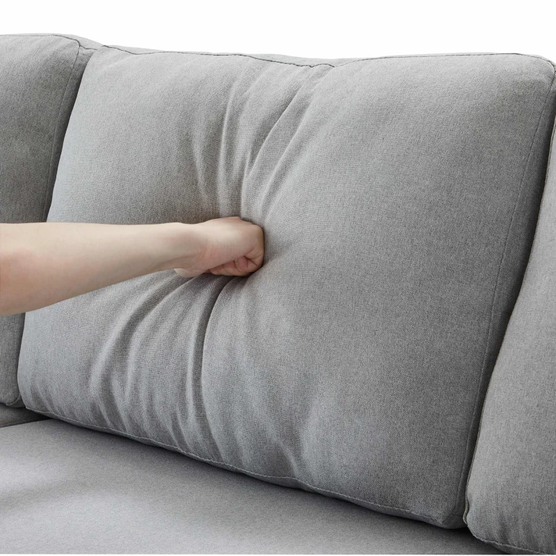 Divano Letto Multifunzione a L con Chaise Lounge Reversibile, Scomparto Nascosto, Contenitore, Moderno, Divano Letto Angolare a 3 Posti, Grigio Chiaro