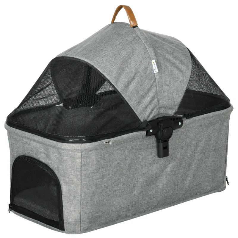 PawHut Hundebuggy 2 in 1 Design, Hundetasche, klappbar, Grau