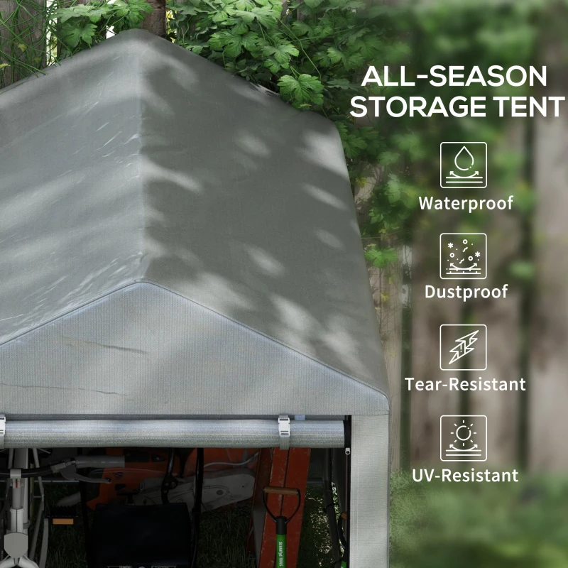 Outsunny Cort Garaj Moto 120×179×165 cm – Cu Fermoar, Protectie Exterior(m-4)