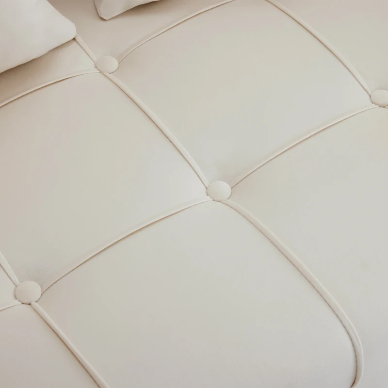 Divano Moderno in Velluto a 2 Posti con Contenitore e Cuscini, Gambe in Metallo Dorato, Ideale per Soggiorno e Ufficio, 135x71x71 cm, Beige