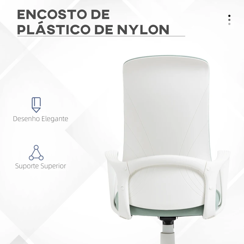 Vinsetto Cadeira de Escritório Ergonómica com Altura Ajustável Função de Inclinação e Encosto Alto 62x56x110-119,5 cm Verde