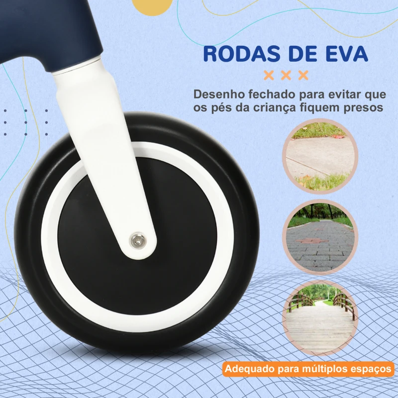 AIYAPLAY Bicicleta sem Pedais para Crianças Bicicleta de Equilíbrio com Assento Ajustável em Altura 67,5x32x44 cm Azul