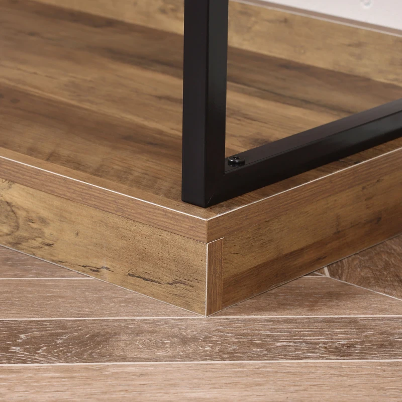 HOMCOM Scaffale in Stile Industriale, Scaffale Libreria in Legno Marrone e Metallo Nero, 80x36x81.3cm