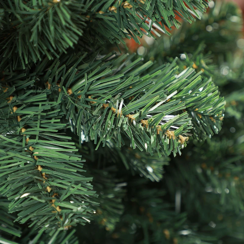 HOMCOM Árvore de Natal Artificial 210 cm com 1064 Ramos de Arame de Memória e Base Recolhível Árvore de Natal Verde