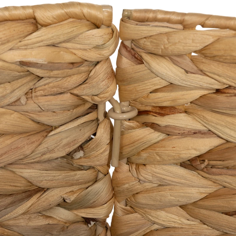 HOMCOM Osłona na stojak do choinki, rustykalna, wzór plecionki, wodna hiacynta, wzmocnienie metalowe