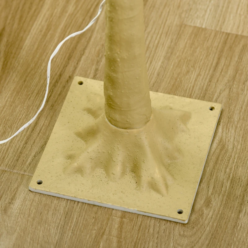 HOMCOM Árvore Cerejeira com 48 Luzes LED IP44 em Branco Quente Ramos Flexíveis Árvore de Decoração 18x18x120cm Cáqui