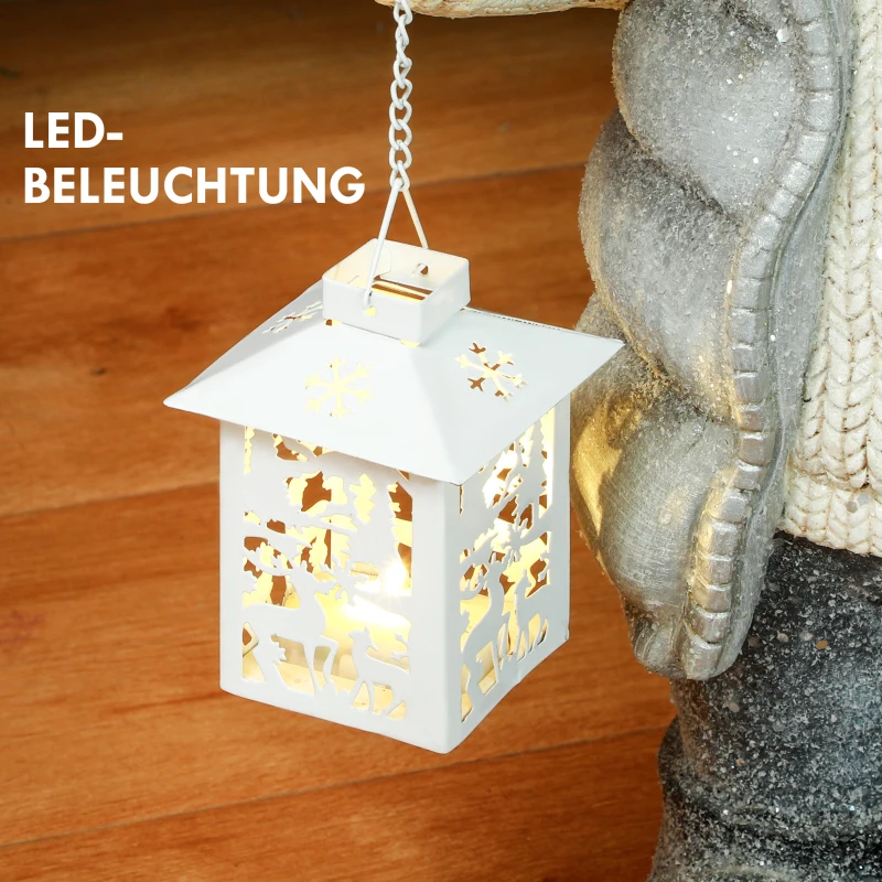 HOMCOM Kerstdecoratie, Rendier met Lantaarn, LED, op Batterijen, 25,5 x 19,5 x 52 cm