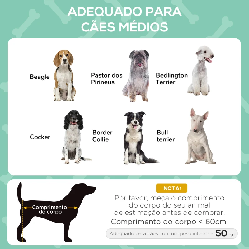 PawHut Cama portátil elevada para animais de estimação com toldo removível tecido respirável para interior e exterior 76x61x76 cm Cinza