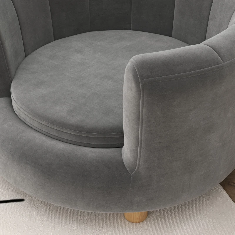 PawHut Łóżko dla Zwierząt Domowych z Nogami z Drewna, Podniesione, z Pokrowcem Flanelowym, Zdejmowana Poduszka, Szary