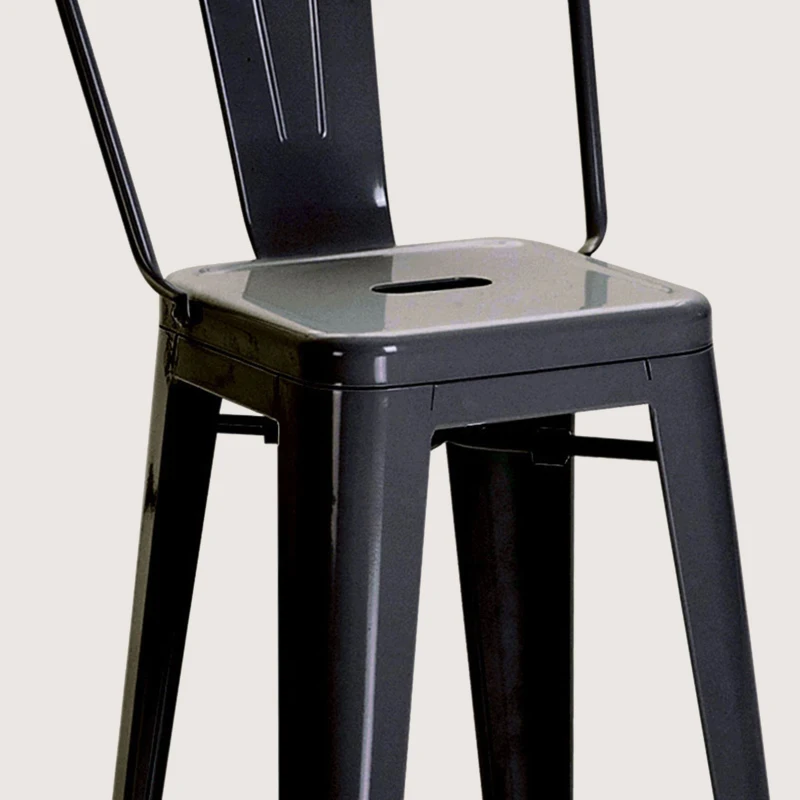 HOMCOM Set 2 Taburete de Bucătărie cu Spătar Detașabil și Reazem pentru Picioare, 44x49x116 cm, Roșu