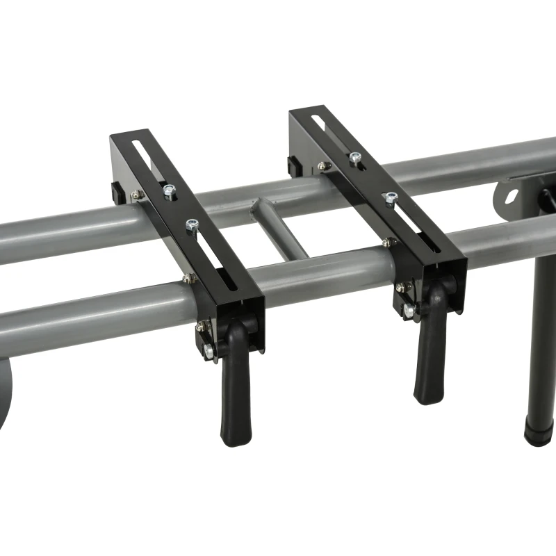 DURHAND Masă Suport pentru Ferăstraie Circulare, Bancă Extensibilă Reglabilă și Pliabilă, 123.5-245x73x96 cm, Negru