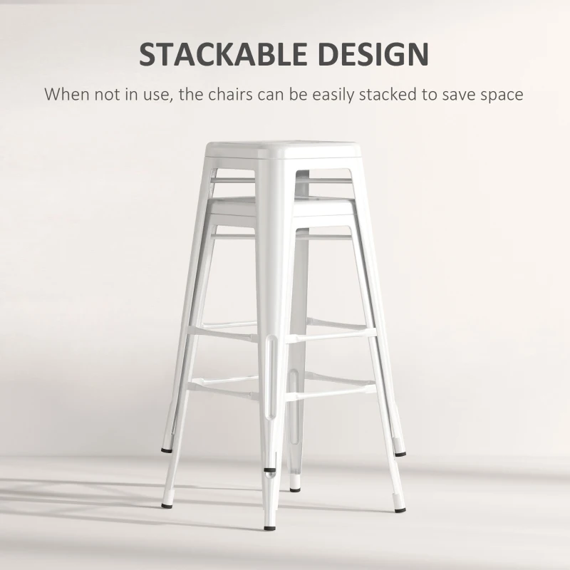 HOMCOM Set 2 Taburete de Bucătărie cu Spătar Detașabil și Reazem pentru Picioare, 44x49x116 cm, Roșu