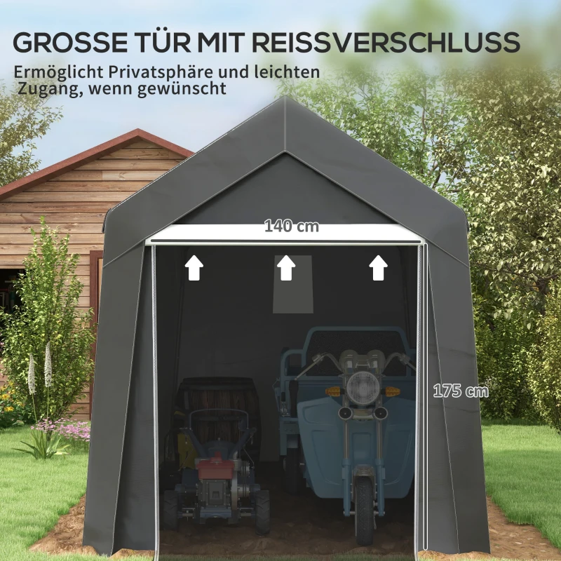 Outsunny Weerbestendige Tuintent, UV-bestendig, Ventilatieraam, Stalen Frame, 210x360x235 cm, Donkergrijs(m-6)