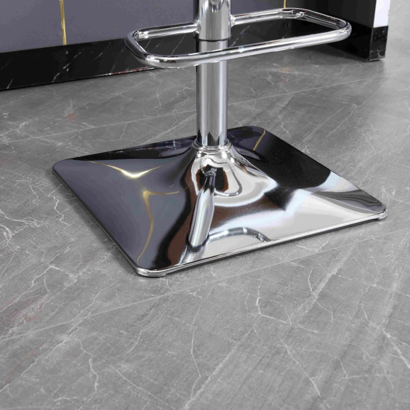 Adjustable Bar Stools Set of 2 with Woven Backs and Silver Base, Upholstered Boucle Fabric, for Kitchen Island and Pub, 53x51x87 cm, Gray