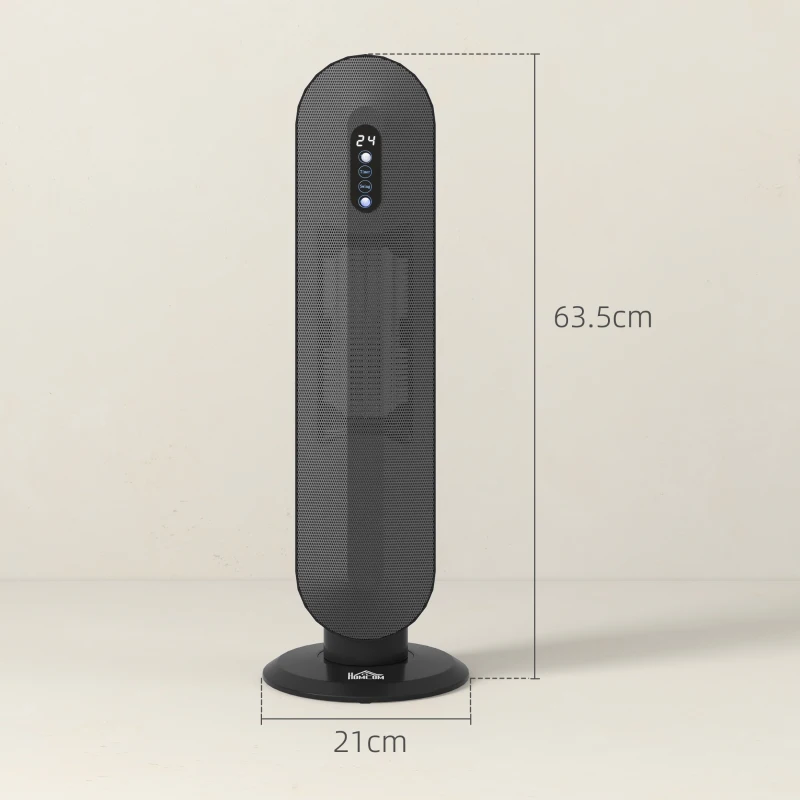 HOMCOM 45° Oscillating Ceramic Space Heater, with Remote - Black