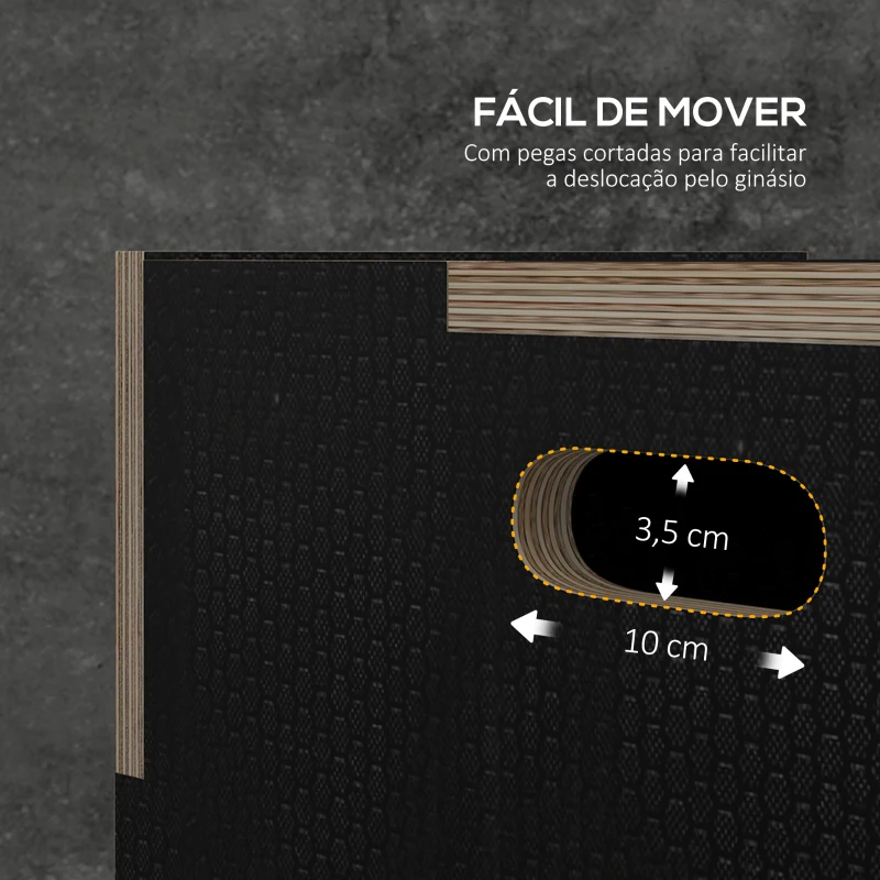 SPORTNOW Caixa Pliométrica com 3 Alturas Diferentes para Treino de Força em Casa Ginásio CrossFit Carga 120 kg 40,5x35,5x30,5 cm Preto