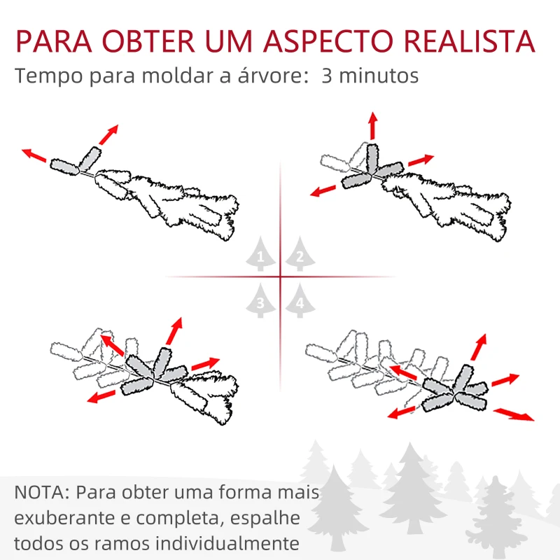 HOMCOM Árvore de Natal de Mesa 60 cm com 20 Luzes LED 141 Ramos 5 Pinhas 5 Bagas Vermelhas e Suporte de Metal para Interior Verde