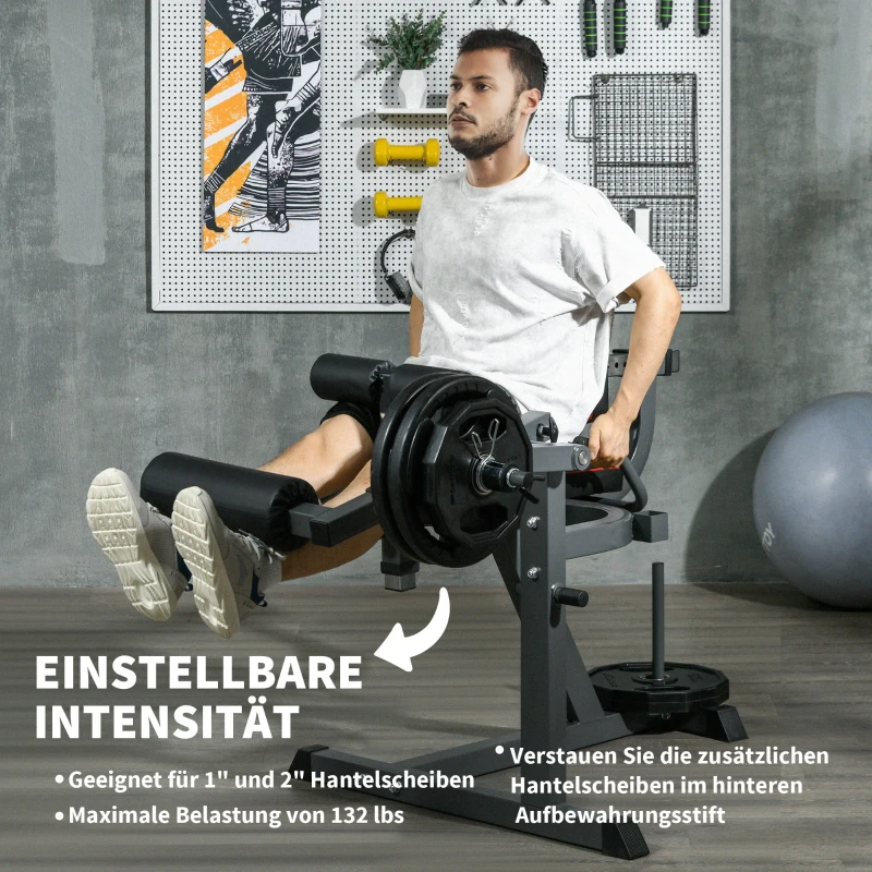 SPORTNOW Rozciągacz Nóg, 32 Pozycje, Regulowane Oparcie i Poduszka Na Uda, Stal, Szary/Czarny