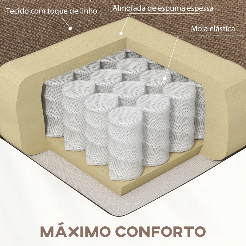 HOMCOM Poltrona Relax Reclinável até 155° Poltrona Reclinável Manual para Pessoas com Altura Inferior 195 cm 67x87x98 cm Marrom