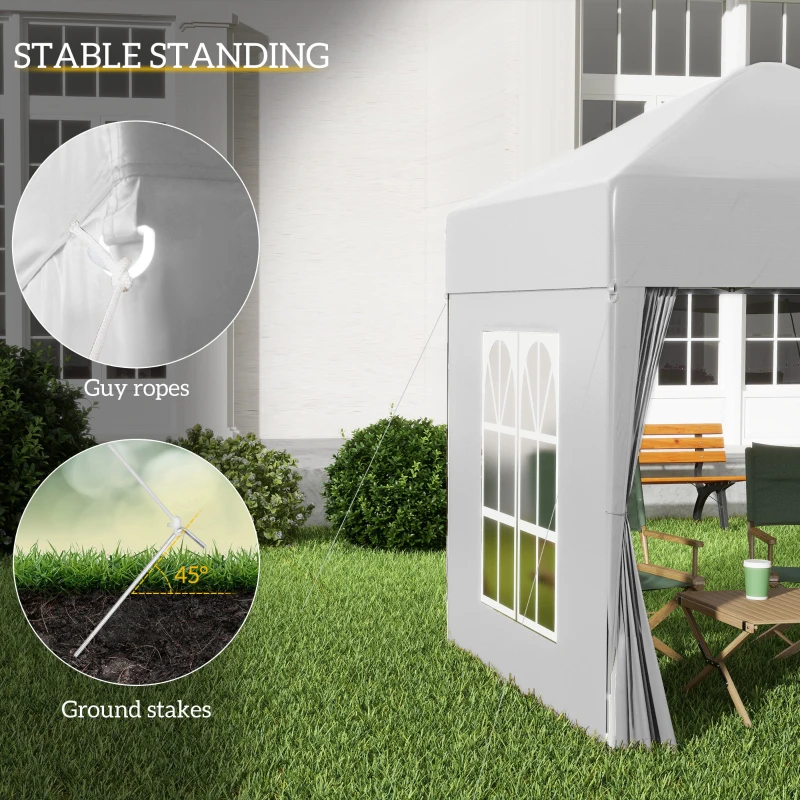 Outsunny Pop Up Gazebo Canopy, size (2 x2m)-White(m-6)