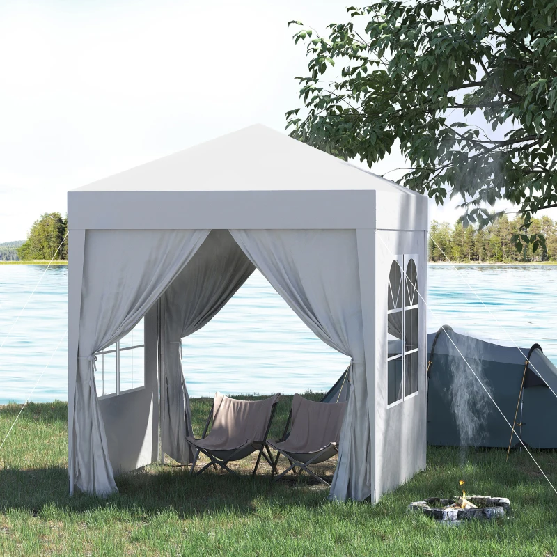 Outsunny Pop Up Gazebo Canopy, size (2 x2m)-White(m-10)