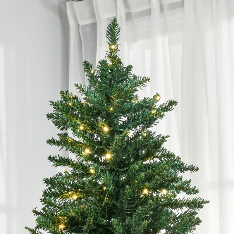 HOMCOM Choinka z 700 ciepłymi białymi LEDami, 2154 Gałązki, Ognioodporna, Plastik/Metal, 210 x 142 cm, Zielona