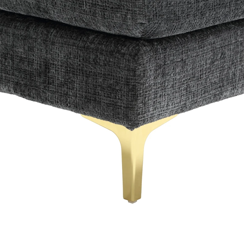 Divano componibile moderno grande in Chenille a forma di U, con Doppi Sedili Reclinabili,  Grigio