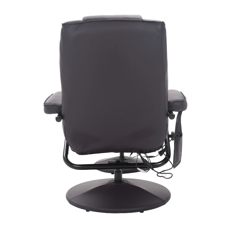 HOMCOM Massagesessel Relaxstoel, inclusief voetenbank, met 10 vibratiepunten en 1 afstandsbediening, 77 cm x 84 cm x 95 cm, bruin