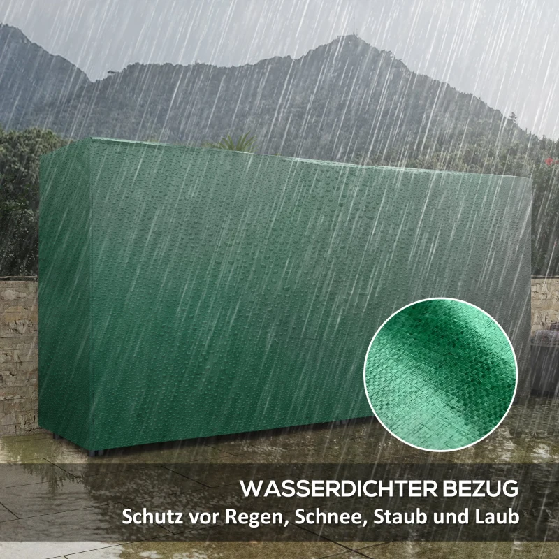Outsunny Stojak na drewno kominkowe, 0,6 m³, z pokrywą, malowany proszkowo metal, do 200 kg, Czarny/Ciemnozielony