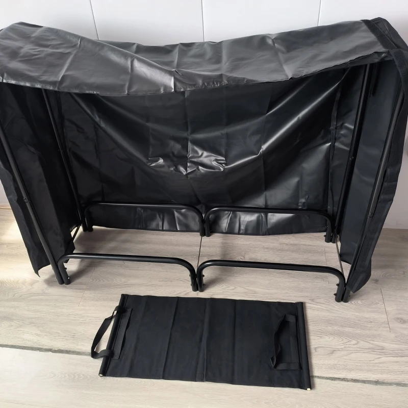 Outsunny Brandhoutrek, 0,33 m³, met Draagtas & Hoes, Metalen frame, tot 150 kg, 120 x 36 x 99 cm, Zwart(m-9)
