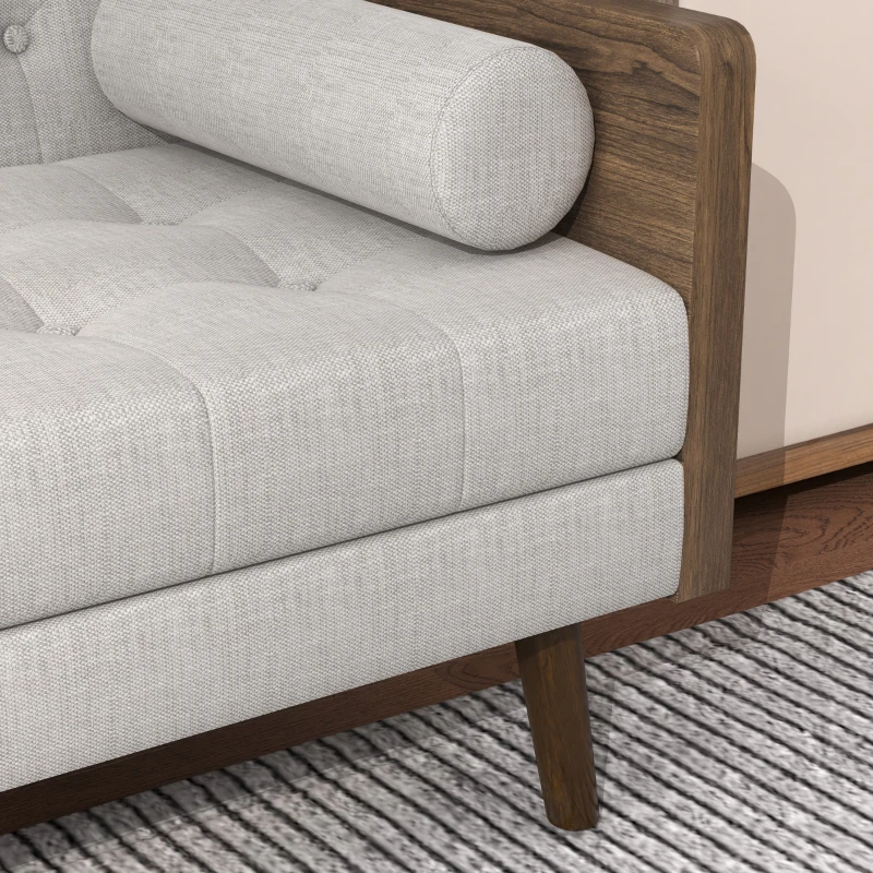 HOMCOM Canapea Extensibila de 1 Persoana cu Rafturi Laterale Pliabile, Canapea 3 Locuri cu Spatar Rabatabil