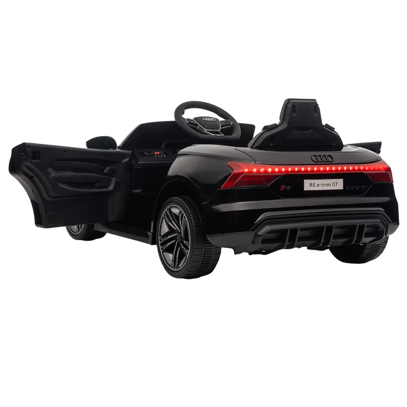HOMCOM Kinderauto, Elektroauto, Audi-lizenziert, mit Sicherheitsgurt, Fernbedienung, Licht, schwarz, 103 x 58 x 41cm