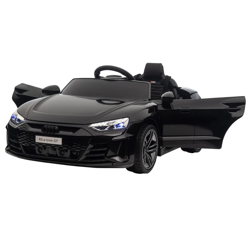 HOMCOM Kinderauto, Elektroauto, Audi-lizenziert, mit Sicherheitsgurt, Fernbedienung, Licht, schwarz, 103 x 58 x 41cm