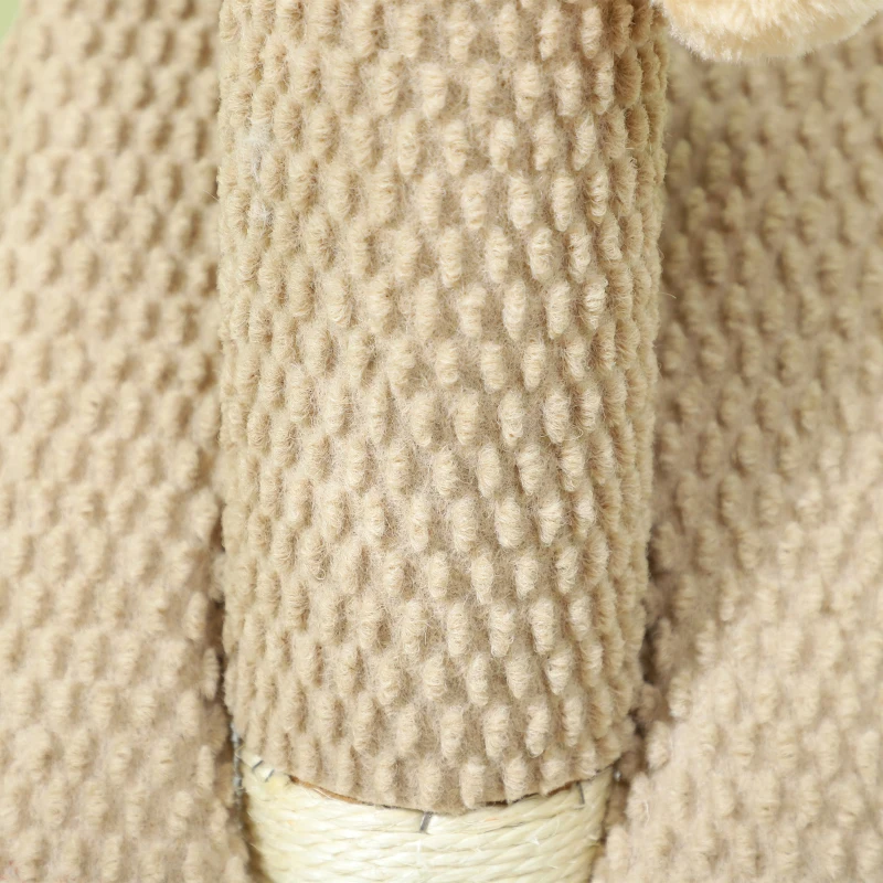 PawHut Krabpaal met Krabblad, Speelbal, Noppenstructuur/Sisal, 54 cm, Lichtbruin