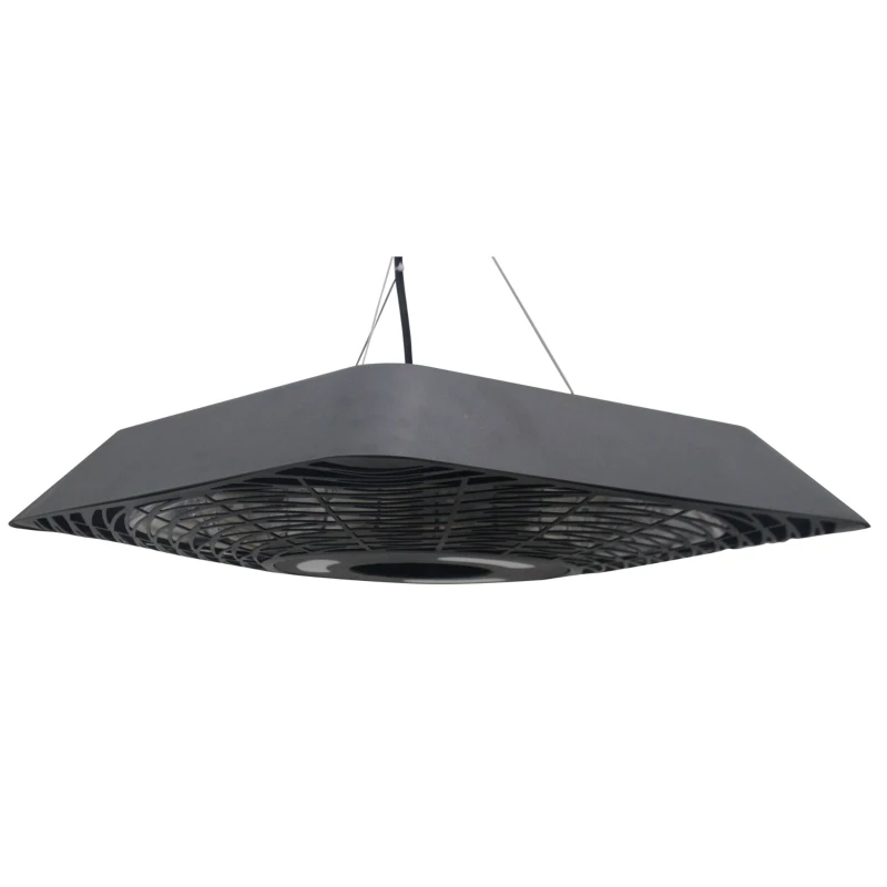 Outsunny Aquecedor Elétrico de Teto com 3 Faixas de Temperatura Luz LED Controle Remoto e Interruptor Tátil Ip45 45x45x10 cm Preto