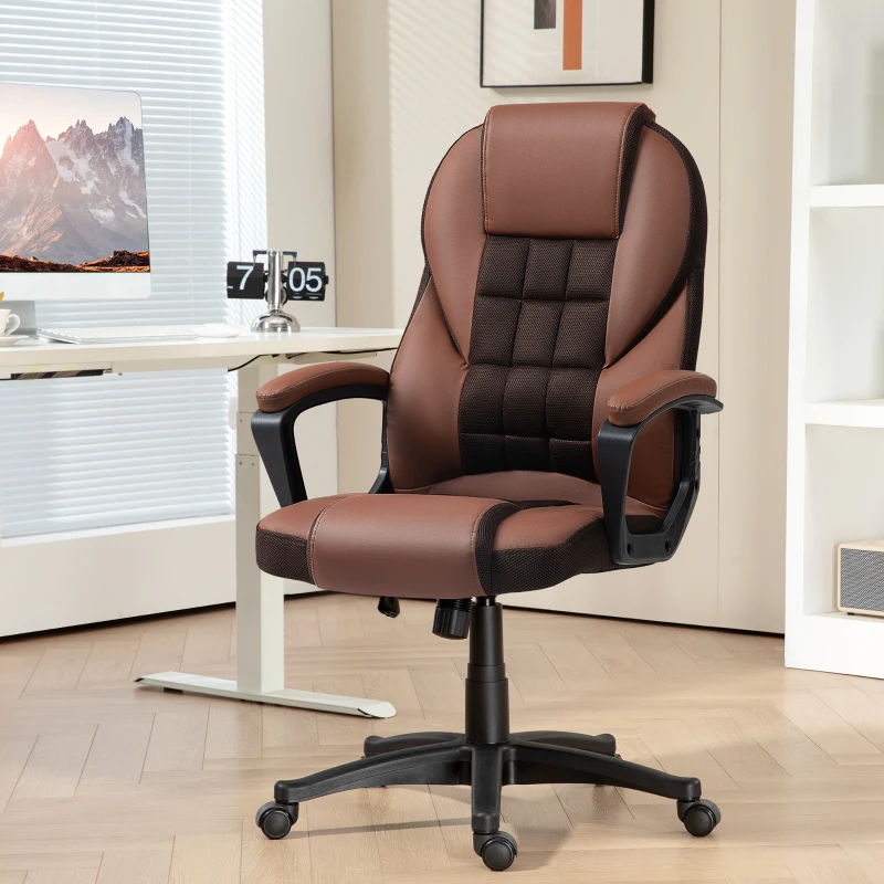 HOMCOM Faux Leather Office Chair - Brown