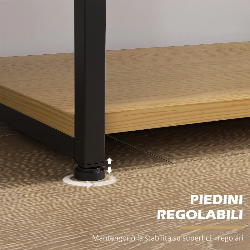 HOMCOM Scaffale Libreria a 10 Livelli, Stile Industriale in Truciolato e Acciaio, 111.5x32x170 cm