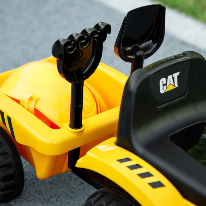 AIYAPLAY Camion, Excavator Jucărie pentru Copii 12-36 Luni cu Cupă și Remorcă Integrate, 91x29x44 cm, Galben(m-9)
