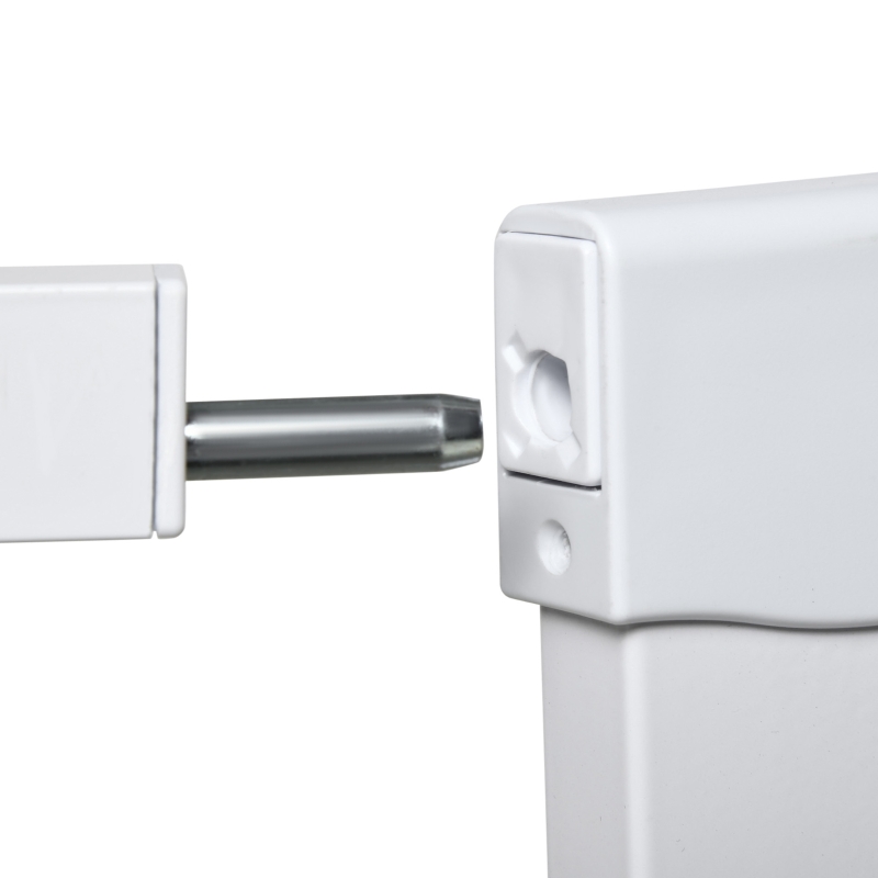 PawHut Barreira de Segurança para Cães Extensível 75-103 cm com 2 Extensões Duplo Bloqueio Fechamento Automático Branco