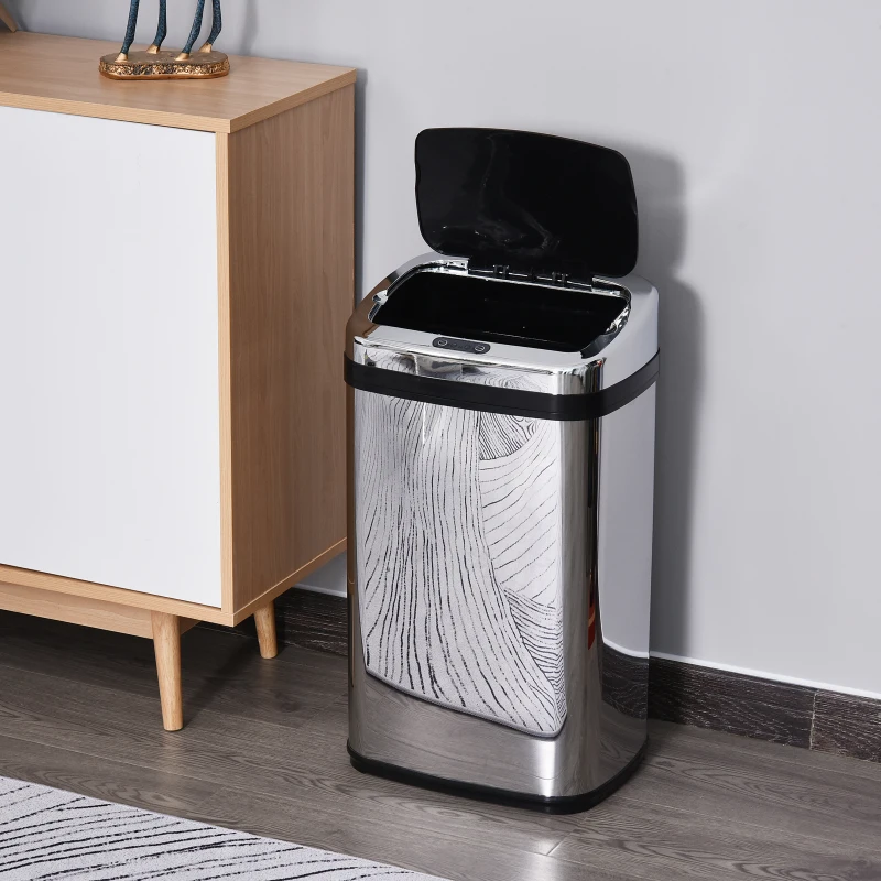HOMCOM cos de gunoi din otel cu senzor automat, 30L(m-14)
