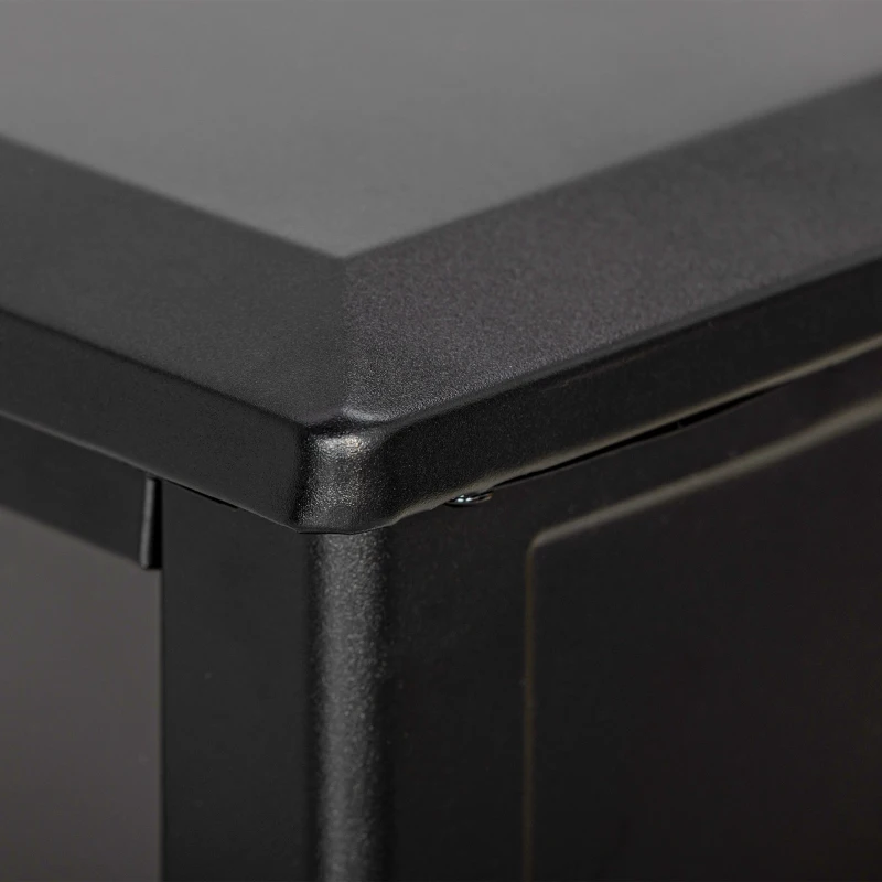 HOMCOM Caminetto Elettrico da 1800W con Effetto Fiamma a 3 Intensità, in Metallo e Vetro, 36x21x47 cm, Nero