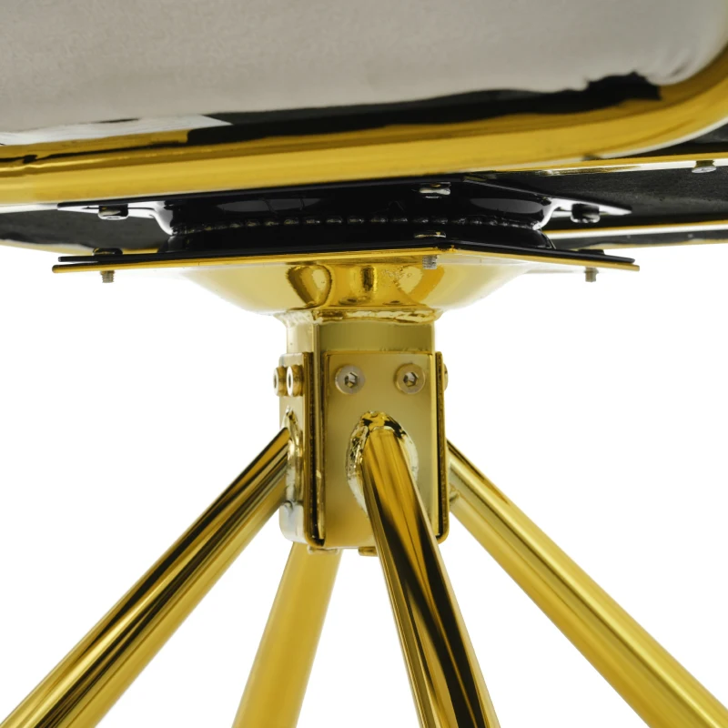 Luxurious Velvet Dining Room Chairs with 4 Metal Legs, Kitchen Chairs for Office, Living Room, 63x50x87 cm, Beige