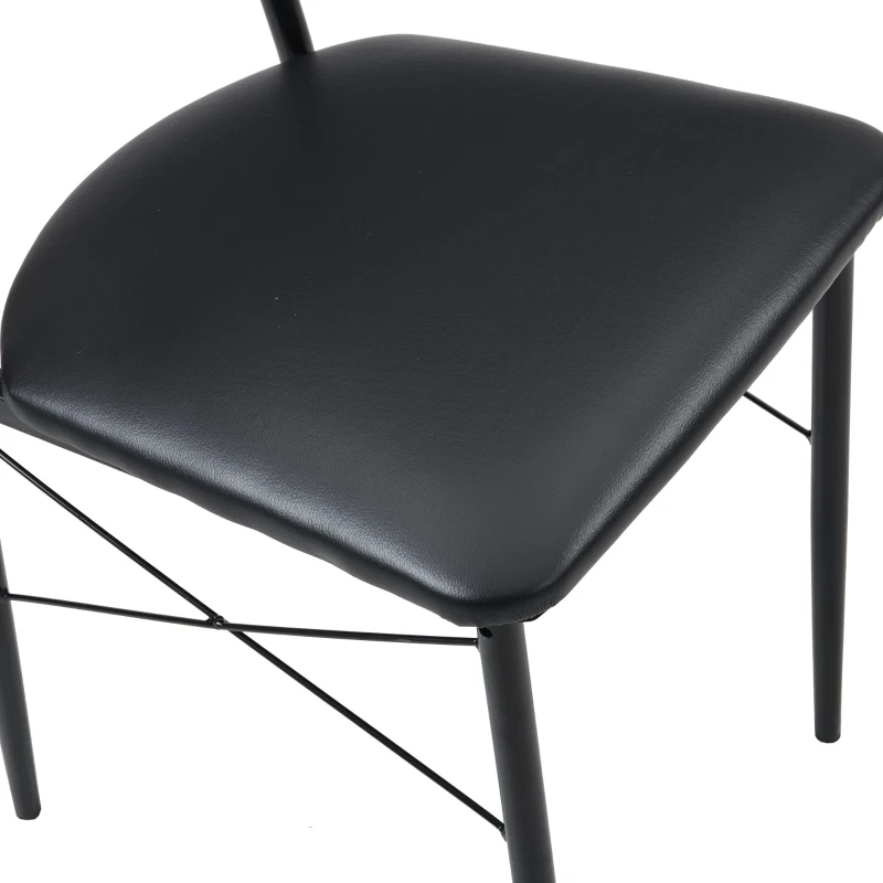 2-Seater Industrial Dining Room Table Sets with Rubber Feet Pad, Steel Legs, 3-Piece PU Leather Kitchen Table and Chairs, 70x70x75 cm, Brown