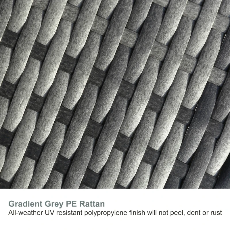 9-Seater L-Shaped Rattan Garden Sofa Set with Table and Cushions, Durable and Stylish Patio Furniture, 291x235x66 cm, Grey