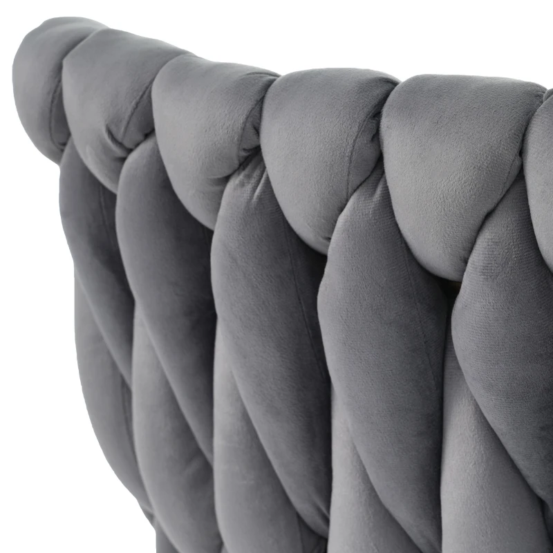 Set of 4 Luxurious Velvet Swivel Dining Chairs with Metal Legs and Raised Backrest, 63x50x87 cm, Gray