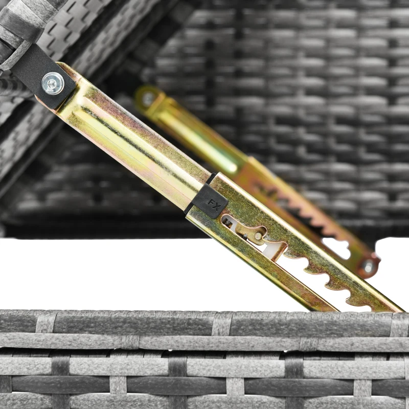 5 Pieces Rattan Garden Sofa Set with Coffee Table, Seat Cushions, Patio Furniture for Outdoor Garden, Backyard, Balcony, 170x58x66 cm, Gray