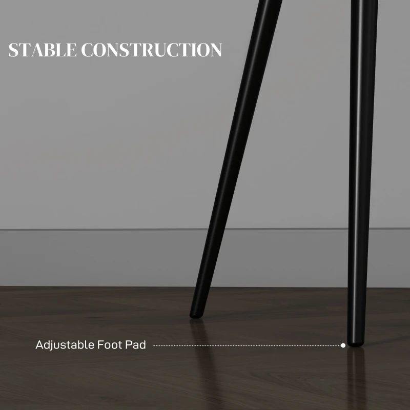 Homcom Set 2 Scaune Dining Gri inchis – Tapitate cu Brate & Cadru Solid